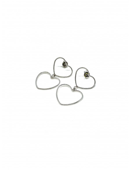 Wire Heart Pendant Earrings