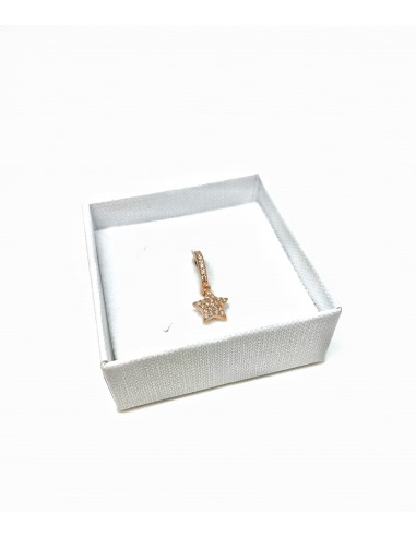 Mono Huggie Earring with Pave Star Pendant