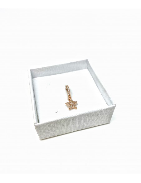 Mono Huggie Earring with Pave Star Pendant