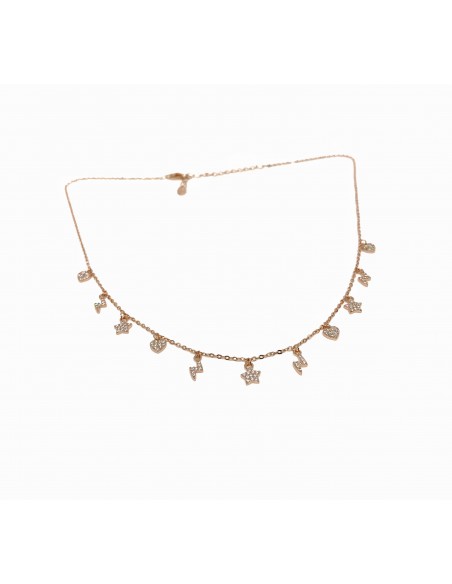 Collana Fulmine Cuore e Stella di Zirconi