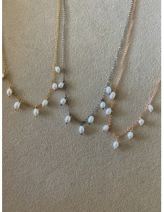 Necklace with Oval Pearl...