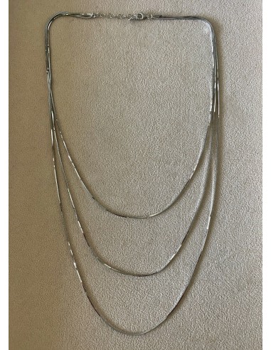Three Threads Necklace with Snake Mesh