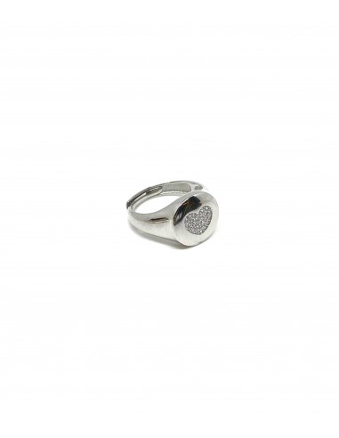 Adjustable Heart Ring of Zircons