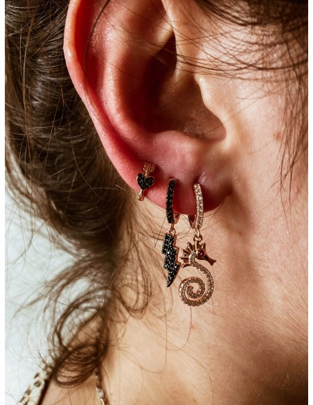 Seahorse Mono Earring with Zircons