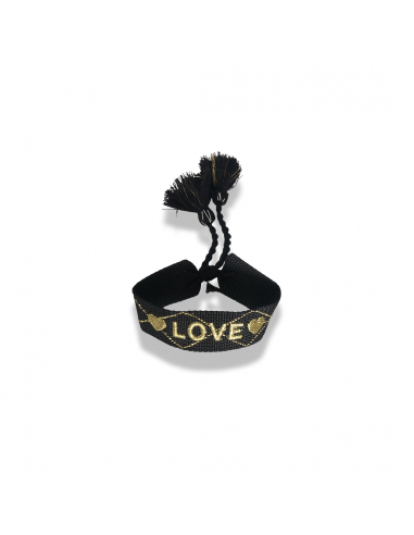 Fabric Bracelet and Tassels Written Love