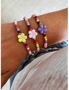 Flower and Rubber Bracelet