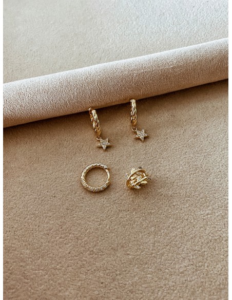 Earrings Set Gold Star