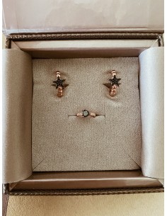 Earrings Set Black and Rose 2