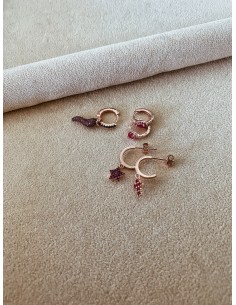 Earrings Set Purple Rock