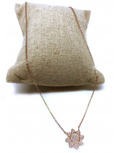 Collana Corta con Sole Pendente con Zirconi Bianchi 2