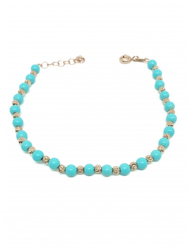 Diamond and Turquoise Balls Bracelet