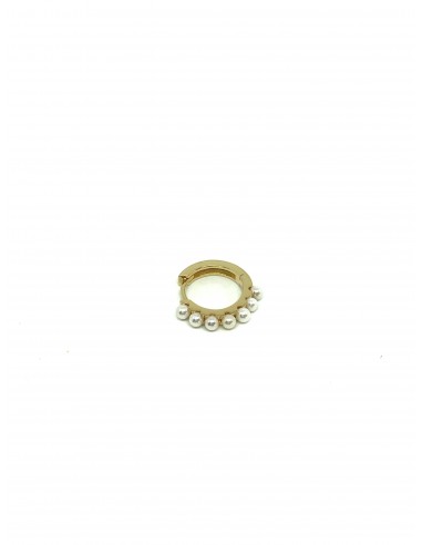 Mono Huggie Earring with Small Pearls