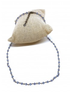 Collana di Cristalli Azzurri Argento Brunito