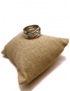 Anello Rigido Multifilo con Zirconi Bianchi