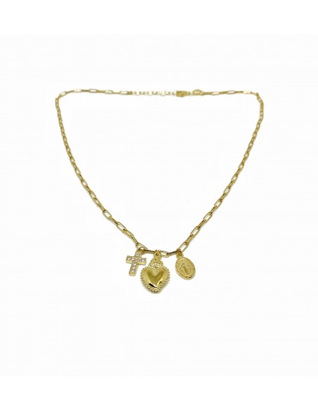 Collana Sacrum Cor e Maglia Rettangolare