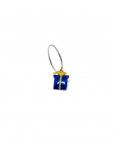 Monorecchino Cerchietto Pacco Regalo Blu