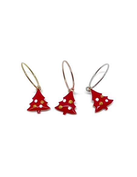 Monorecchino Cerchietto Christmas Tree Rosso