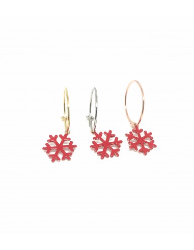 Single Earring with Snowflake Red