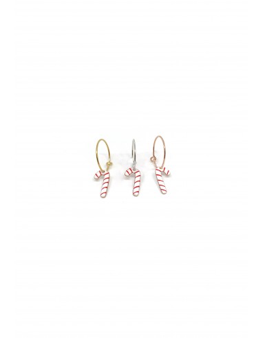 Single Earring Headband Candy Canes White