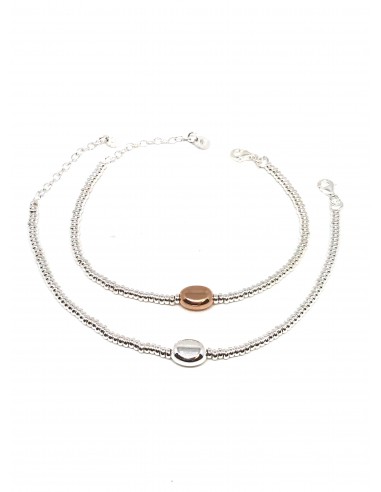 Bracelet with Small Washers and an Oval Rosè Nugget