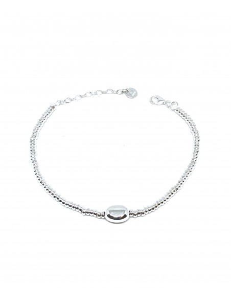 Bracelet with Small Washers and an Oval Rosè Nugget