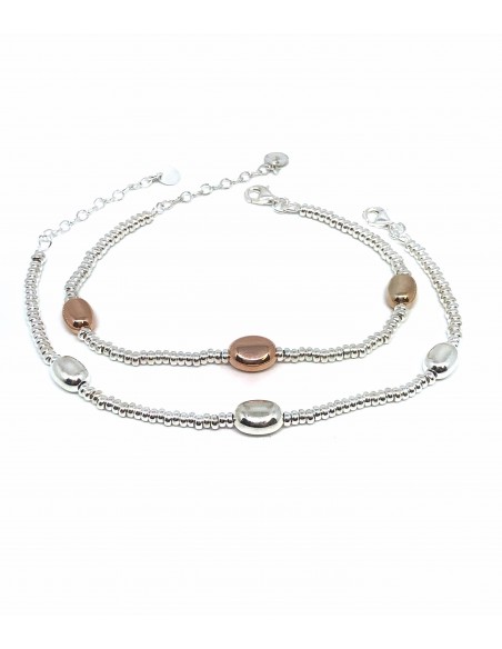 Small Rondelle and Three Nuggets Bracelet