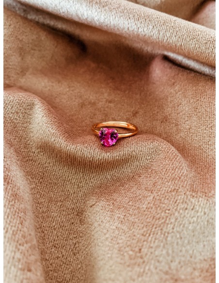 Ring with Fuchsia Heart Zircon
