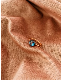 Anello con Zircone a Cuore Azzurro 2