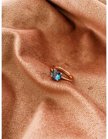 Ring with Light Blue Heart Zircon