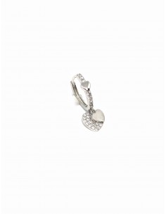 Oval Heart Snap Single Earring