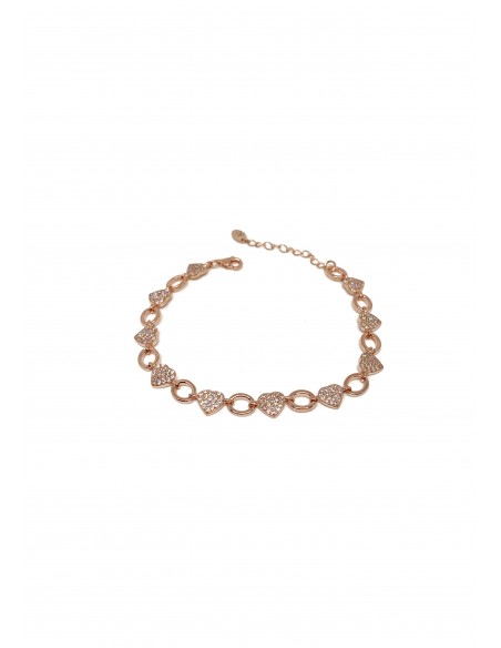 Bracelet with 10 Hearts Pavè of Zircons