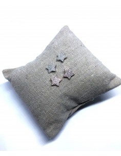 Orecchini a Lobo con Stella di Zirconi Bianchi