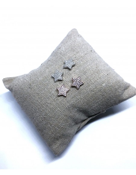 Orecchini a Lobo con Stella di Zirconi Bianchi