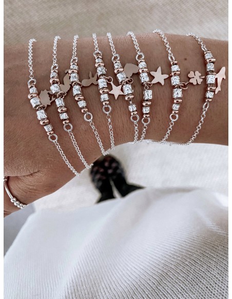 Chain Bracelet with Nuggets and Pendant Subject