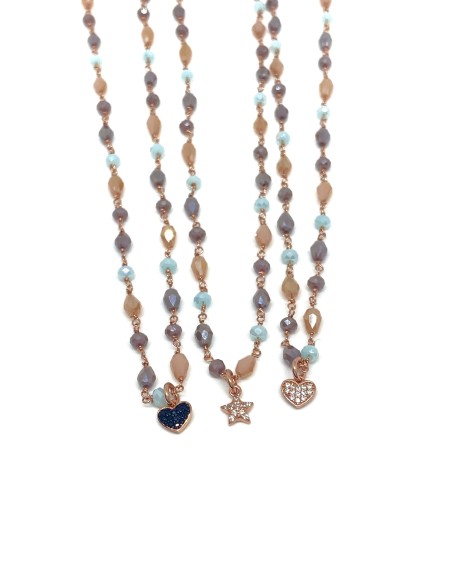 Collana Cristalli Multicolor Summer Pesca