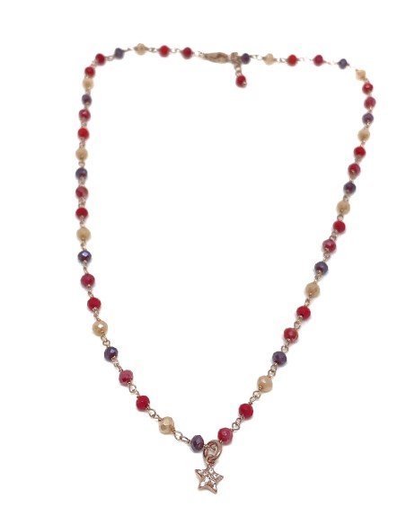 Collana Cristalli Multicolor Summer Corallo