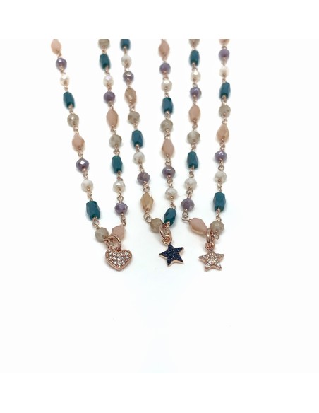 Collana Cristalli Multicolor Summer Champagne