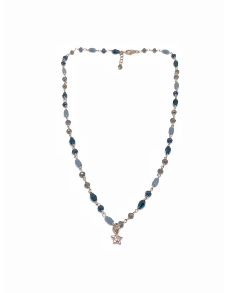 Collana Cristalli Multicolor Summer Blue