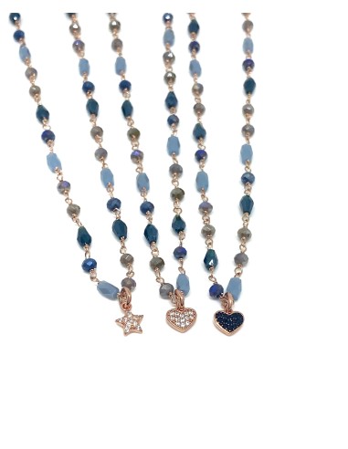 Multicolor Summer Blue Crystals Necklace