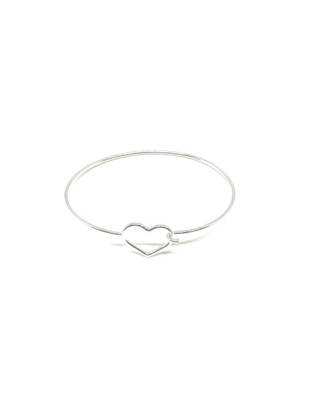 Bracciale Rigido con Cuore a Filo