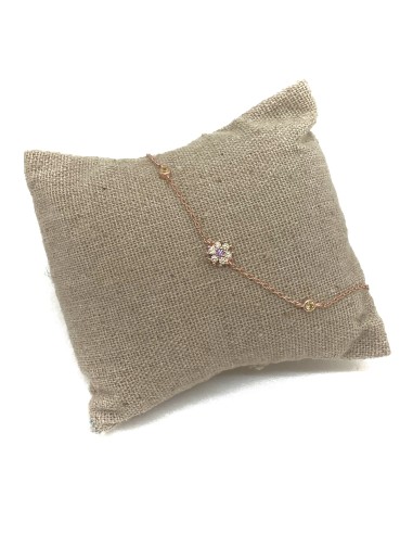 Chain Bracelet and Zircon Hydrangea