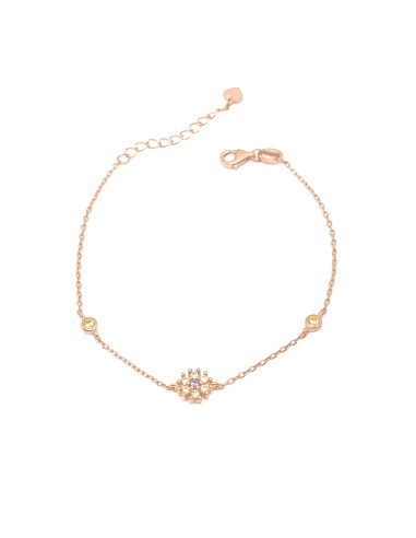 Chain Bracelet and Zircon Hydrangea