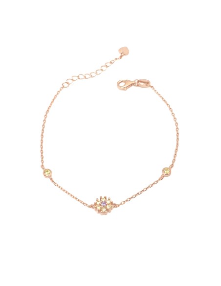 Chain Bracelet and Zircon Hydrangea