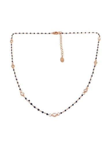 Enameled Necklace and Zircons