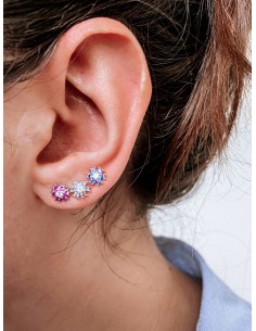 Hydrangea Earrings of Zircons