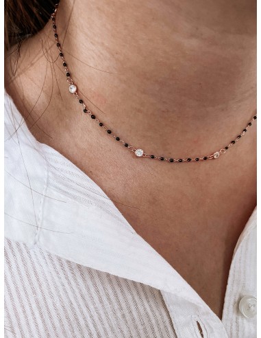 Enameled Necklace and Zircons