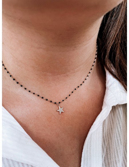 Enamel and Star Necklace