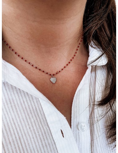 Enamel and Heart Necklace