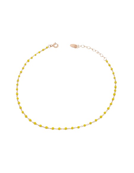 Cavigliera Palline Smaltate Gialle