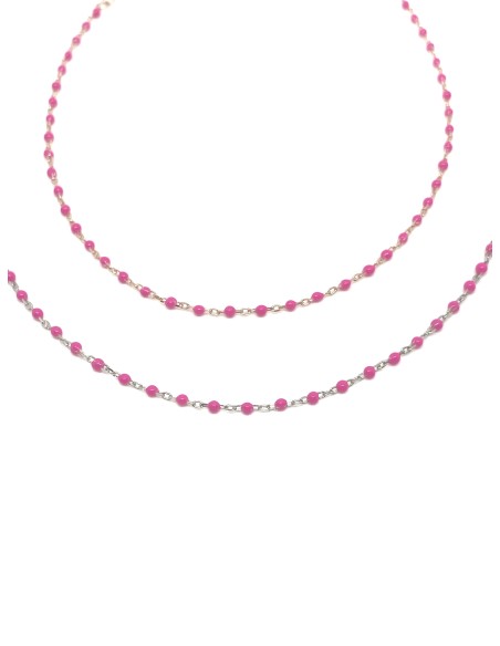Fuchsia Enamel Balls Anklets